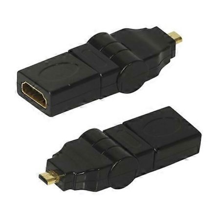 Micro HDMI Hane till HDMI Hona 90 180 Graders Svängbar Rätvinklig Adapter