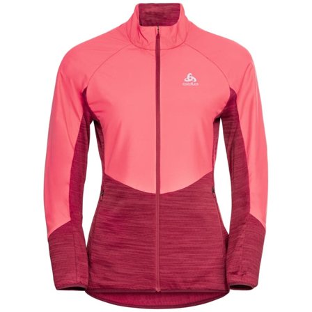 Odlo Women's Jacket Run Easy Warm Hybrid Women unlined workout jackets Pink S