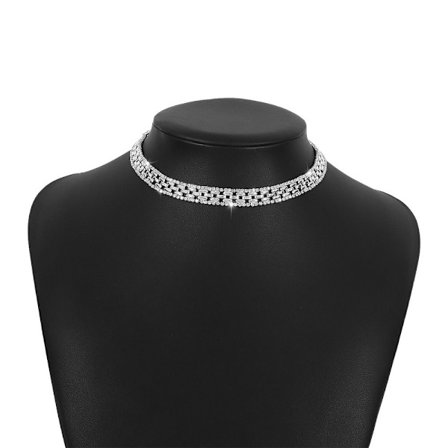 Choker Halsband Nyckelben Länkkedja SILVER
