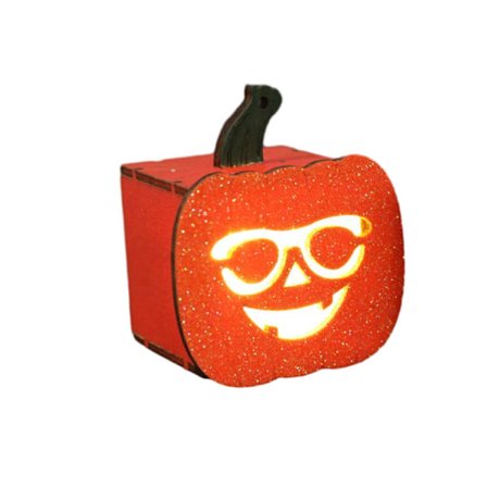 Halloween LED Trä Lysande Spöke Ansikte Pumpa Lampor
