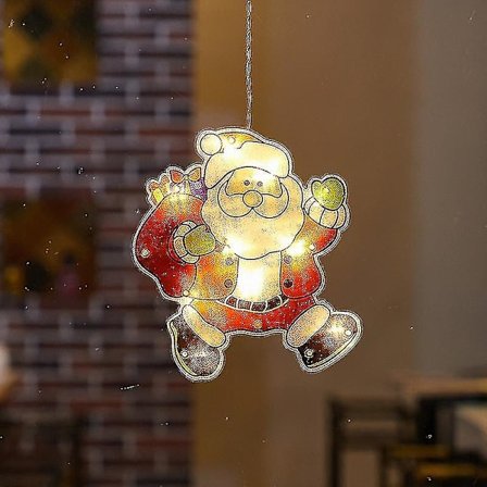 Santa Claus sugekopp LED-lys vindu sugekopp lampe fe streng lys vindusdekorasjon hengende