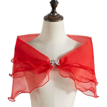 Spets Sjal Bröllop Cape RÖD