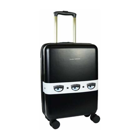 Chiara Ferragni Collection, Black logomania trolley Czarny, Kobieta, Rozmiar: ONE Size