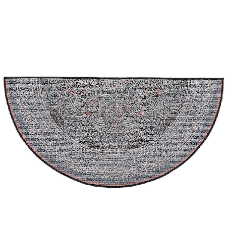 Bohemisk Matta Halvrund Golvmatta Vintage Entrédörrmatta Mandala-mönstrad Matta