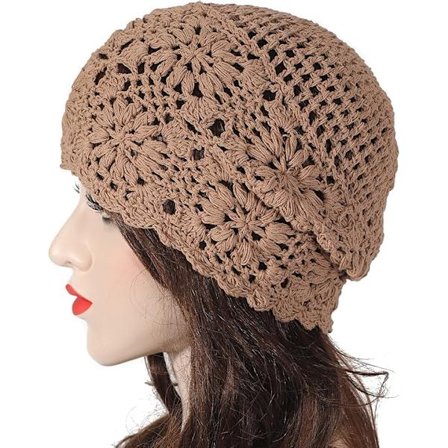 Kaffe Farge Vår Høst Dame Håndlaget Heklet Slouchy Lue