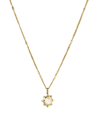 Syster P Florentina Necklace Gold Moonstone Halsband Dam Guld ONESIZE