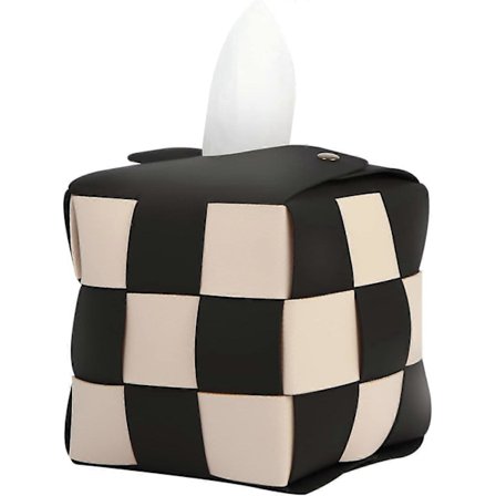 Firkantet Kleenexboks, Moderne PU-læder, Elegant Diamantmønsterdesign til Stue, Dekorativ Hylde, Badeværelsesbordplade, Natbord, Skrivebord