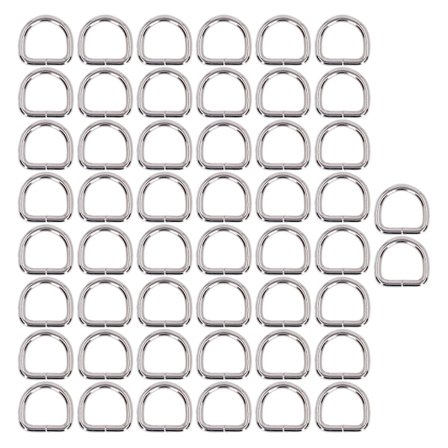 50 st D-ringar Hållbara Bärbara Kompakta Lätta Lätt utbytbara Väska Tillbehör för Kläder Silver
