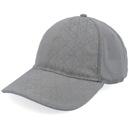 Calvin Klein - Grå unconstructed Keps - Emblem All Over Print Cordura Charcoal Gray Trucker @ Hatstore