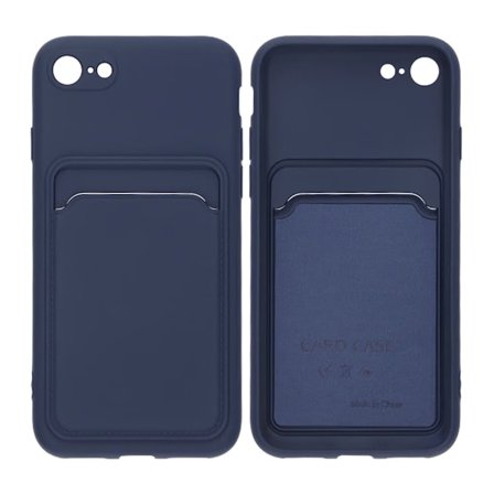 iPhone 7/8/SE (2020/2022) Silikonskal med Korthållare - Blå