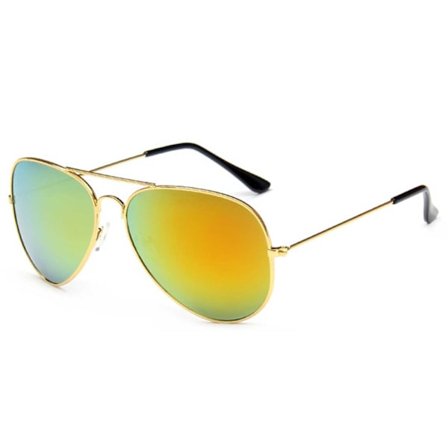 Solbriller pilot guld rødt spejl glas