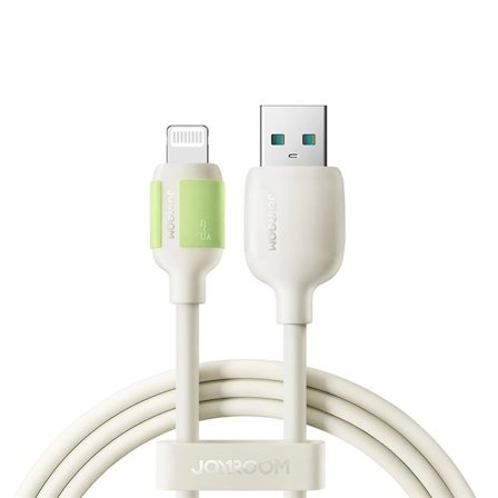 Joyroom S-A53 3A USB-A-kabel - Lightning med fluorescerende spids 2m - Beige