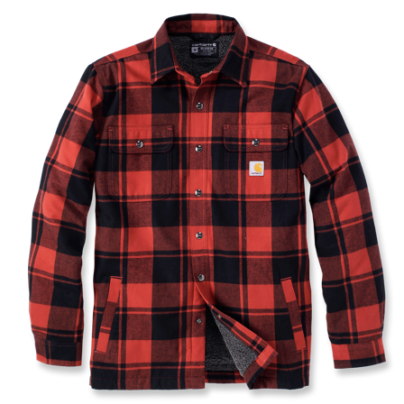 Carhartt 105939R81-M Flanellipaita punainen, musta M, Vaatteet