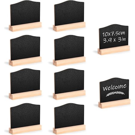 Mini Tavler Mini Oppslagstavler med Tre Staffelier Små Skifertavler for Buffet Bryllup Bakeri Matetikett 10 Stykker