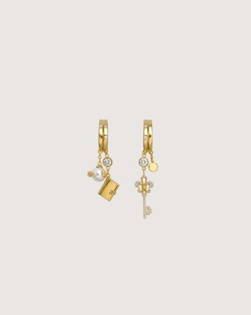 IOAKU LUCKY CODE EARRINGS Guldig Smycken Tjej - Kids Brand Store