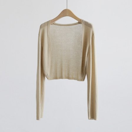Strikket cardigan issilkesjal KHAKI