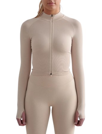 aim ́n Shape Seamless Zip Jacket - Cream - L