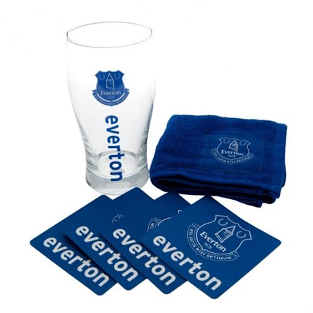 Everton FC Pint Glas Mini Bar Set One Size Blå