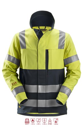 Snickers Workwear 1561 ProtecWork Jacka varsel, marinblå/gul S, Kläder