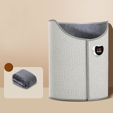 Fodvarmer til under skrivebordet, elektrisk fodvarmer, benvarmer med blødt tæppe, lille rumvarmer, bærbar rumvarmer til kontor og hjem (lysegrå)