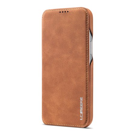 Etui til Samsung S20 222 Brun flip-skinn med kortspor