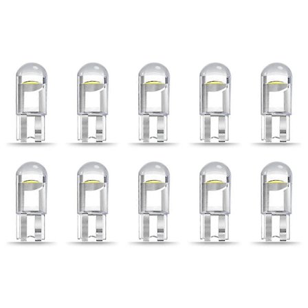 T10 LED-lampa, W5W 6000K Vit Ersättningslampa för Bil Kupollampa Kartlampa Dörrlampa Skyltbelysning, 10-pack