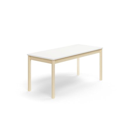 Stół DECIBEL, 1600x700x720 mm, HPL redukujący hałas, brzoza/biały