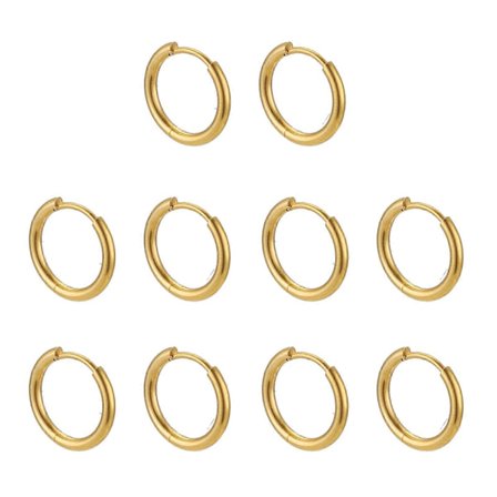 5 Par Huggie Hoop Øreringe Mænd Allergivenlige Herre Hoop Øreringe Brusk Øreringe Kompatibel med Kvinder Rustfrit Stål Smykker