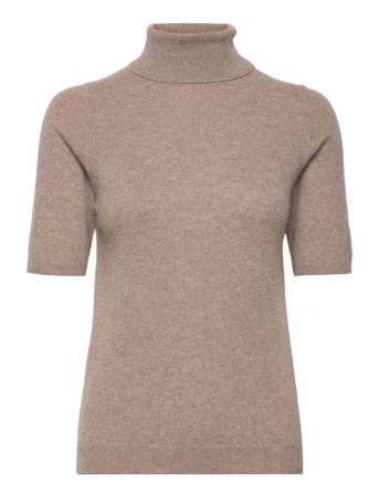 Turtleneck T-Shirt Turtleneck Polotröja Beige Davida Cashmere