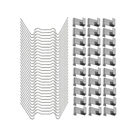 100 st Rostfria Växthusglasklämmor, Växthus W-trådklämmor, Glasklämmor, Z-typ Klämmor fw Silver,D