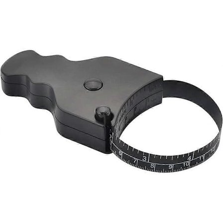 Kroppsmålebånd - 150 cm (60 "). Enhåndsbetjening. Kompakt ergonomisk design - Nøyaktig og komfortabel måte å gå ned i vekt og trene muskler (Svart)