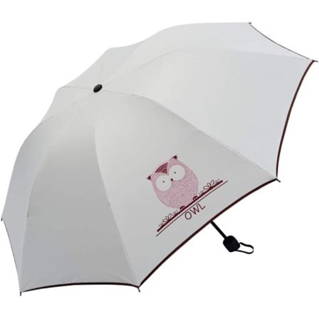 Tecknat sött student paraply för sol och regn, dam, kreativt hopfällbart litet fräscht damsolskydd med svart beläggning, paraplygåvor