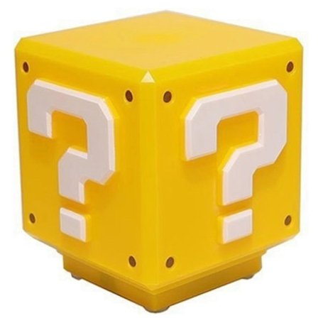 Super-Mario Mini Frågetecken Lampa Spel Ljudeffekter Bordslampa Present till Barn Fans -FD-