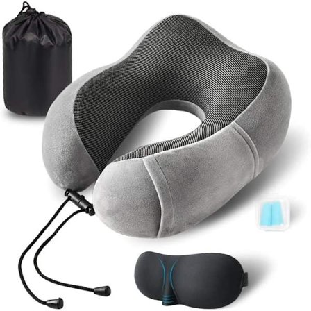 Rejsepude, memory foam nakkepude, 360 graders komfortabel ai