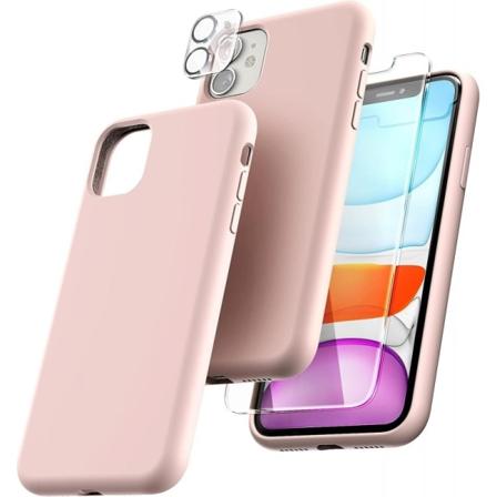 Gummibelagt stilig deksel 3in1 iPhone 11 - Rosa