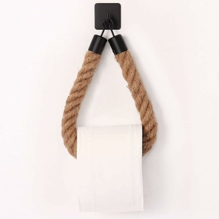 Toalettpappershållare, Hamparep Handdukshållare för Badrum och Kök, Badrumspappershållare, Toalettpappershållare (Svart)