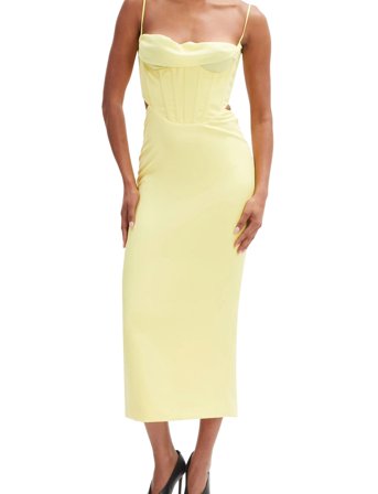 Bardot Martini Midi Dress - Yellow - 40