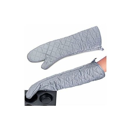 Pitkät 23" 58cm puuvillakangas uunin hanskat grilli lämmönkestävät hanskat ja setti keittiöhansikas leivonnainen pitkä kuuma ruoanlaitto 2kpl