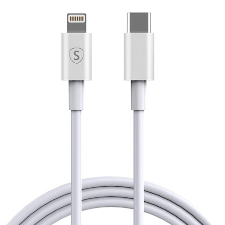 SiGN USB-C till Lightning-kabel 1m, MFi, 2.4A, 20W - Vit