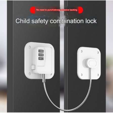 2-pakks kjøleskaplås, kraftig kombinasjonslås for kjøleskap, høy kvalitet