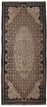 Tapis Rose Kilim Moldavia 164X382 De Couloir Marron/Orange (Laine, Moldavie)
