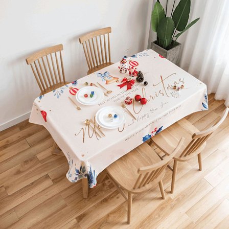 Hyvää Joulua Koristele Juhlapöydän Pöytäliina Tekninen Painettu Kangaspöytäliina Jouluun, Talveen ja Lomaan (39.3*55.1 Tuumaa Valkoinen)