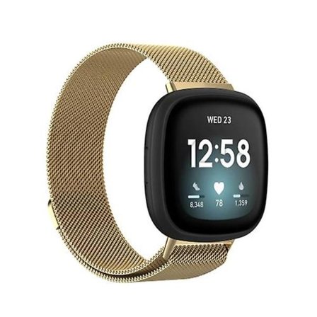 For Fitbit Versa 4 Milanesisk Magnetisk Metallvevd Klokkereim OLS