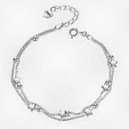 Sølvarmbånd til kvinder med stjernevedhæng til piger og teenagere