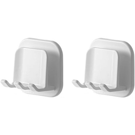 2 stk. selvklæbende tandbørsteholdere, vægmonteret, multifunktionel krog, vandtæt, selvklæbende