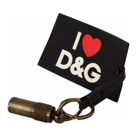 Dolce & Gabbana Logo Heart Rubber Keychain , Zwart , Heren , Maat: ONE Size Accessoires