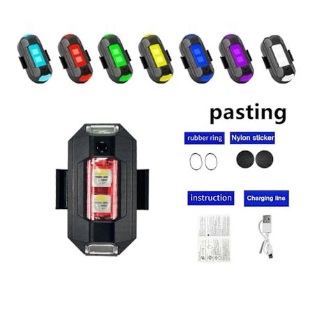 Universell LED Antikollisionsvarningslampa 7 Färger Blinkande Ljus Motorcyklar Cyklar Drönare Med Stroboskop Bil Varningsljus