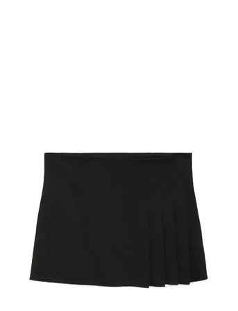 Pleated Mini-Skirt Black Mango