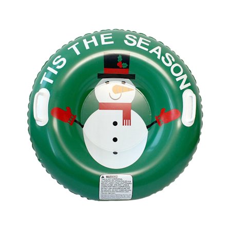 Kraftig snow tube til voksne med sikre håndtag, glat glidende vinterkælk til udendørs sjov, smaragdgrønt design