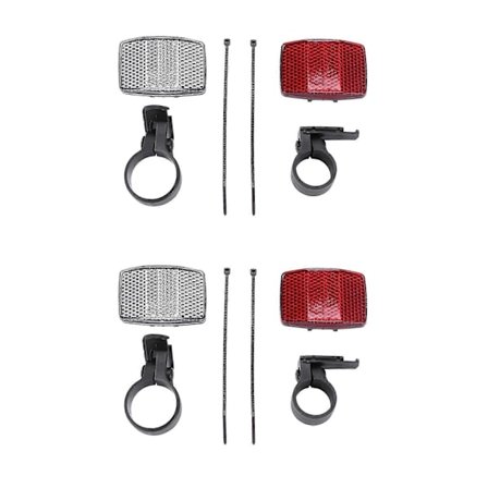 2 par cykel-cykellygte reflektor bag foran til styr og sadelstang